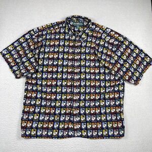 Vintage Big Dogs Shirt Mens 4X All Over Print Dog Bad Fearless 90s Dad Party‎